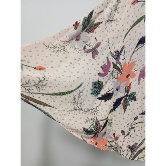 Angie Womens BOHO Kimono Top Size Medium Pink Floral Open 3/4 Sleeve Festival - Picture 3 of 8